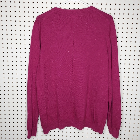 Nicole Miller Cardigan Sweater XXL Sparkle Stretch Button Round Neck Long Sleeve - Picture 2 of 6